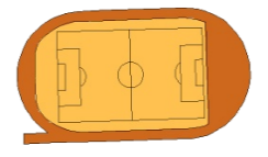 Stadio disegnato sulla carta